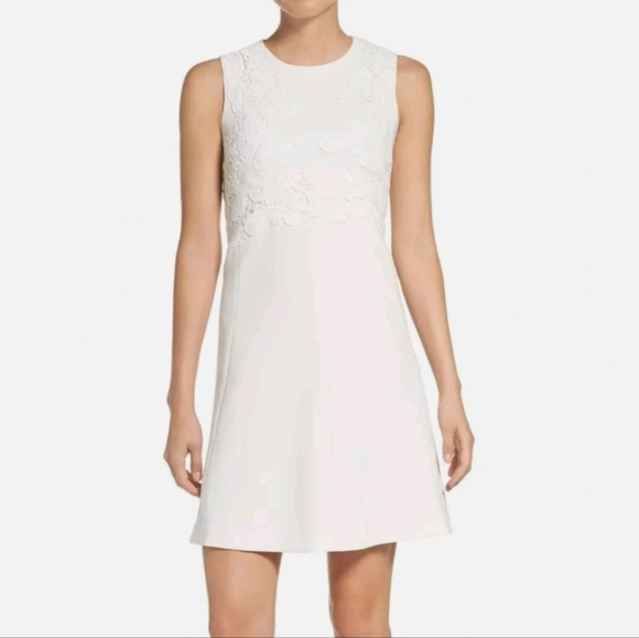 Eliza J Lace Ponte Fit & Flare Dress 0P - Picture 1 of 9